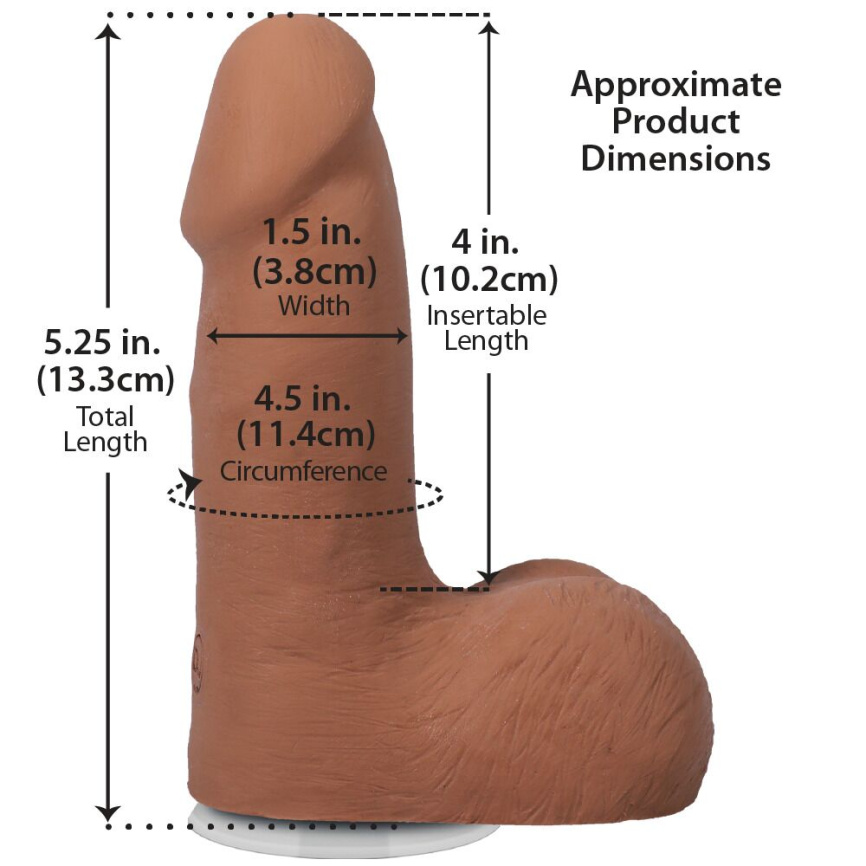 Фалоімітатор Doc Johnson The Realistic Cock ULTRASKYN - 5 Inch with Balls Caramel фото 5