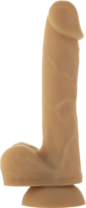 Гнучкий фалоімітатор на присосці ADDICTION — ANDREW 8″ Silicone Dong — Caramel, віброкуля в подаруно фото 1