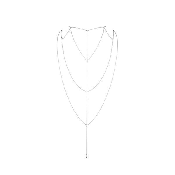 Ланцюжок для спини Bijoux Indiscrets Magnifique Back and Cleavage Chain - Silver, прикраса для тіла фото 1