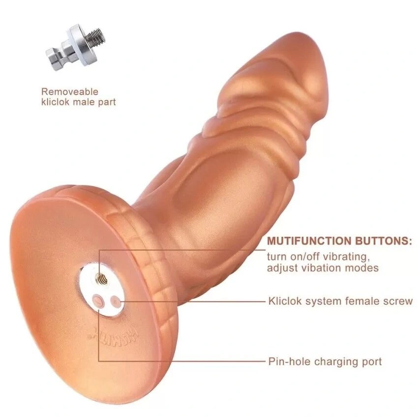 Фаллоимитатор с вибрацией Hismith Slightly Curved Vibrating Silicone Dildo Monster Series, KlicLok фото 3