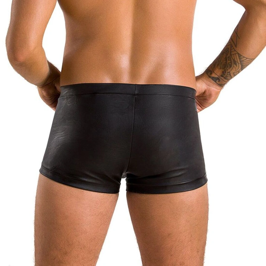 Мужские кожаные боксеры с клапаном Passion 050 SHORT PATRICK L/XL Black фото 8