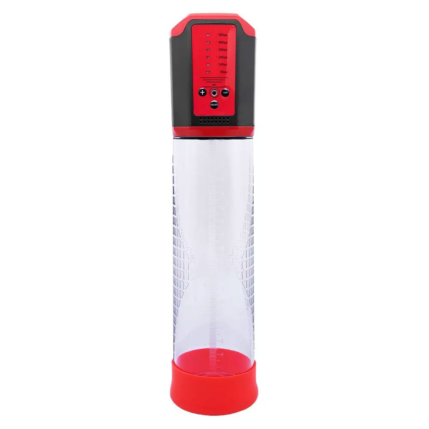 Автоматична вакуумна помпа Men Powerup Passion Enlargement system Red, перезаряджувана, 5 режимів фото 1