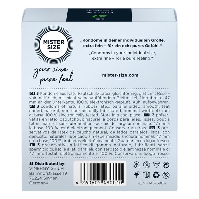 Презервативи Mister Size - pure feel - 47 (3 condoms), товщина 0,05 мм фото 3