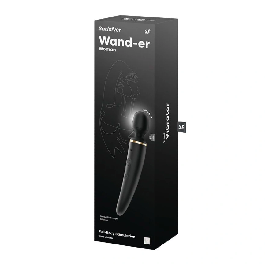 Вибромассажер Satisfyer Wand-er Woman (Black/Gold), водонепроницаемый, мощный, размер XXL фото 6