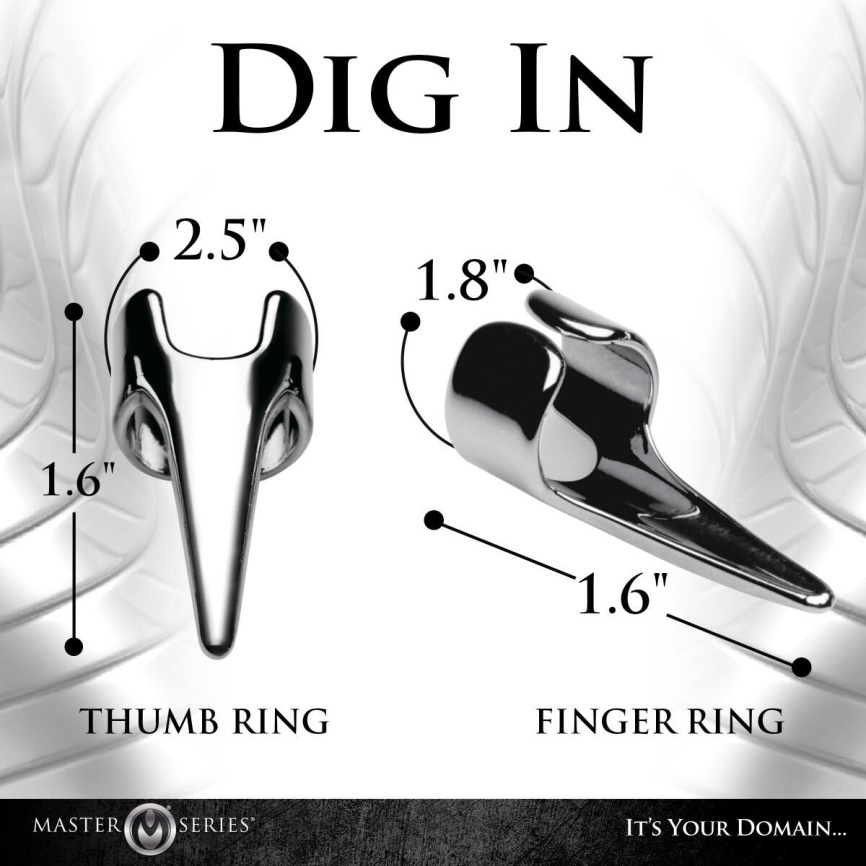 Набір кілець з кігтями Master Series Five-Piece Sensation Claw Rings - Silver фото 6