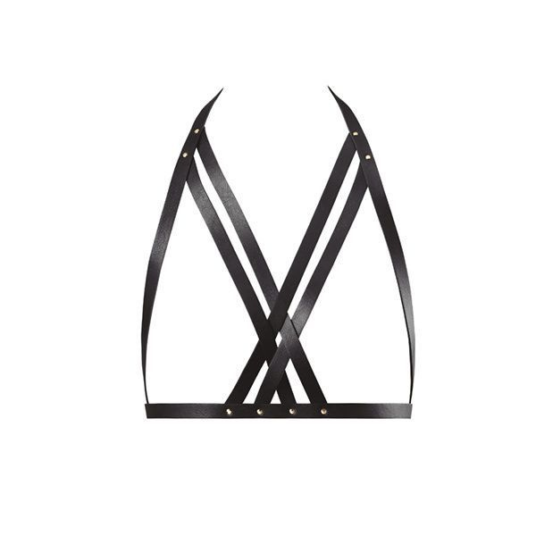 Портупея Bijoux Indiscrets MAZE — Halter Bra Harness Black фото 1