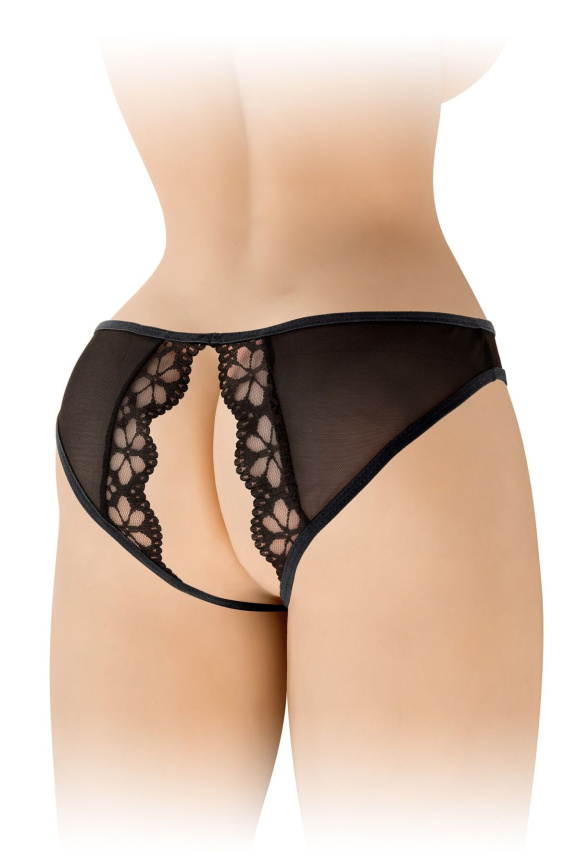Трусики з відкритим доступом Fashion Secret Ambre Black, сітка фото 2