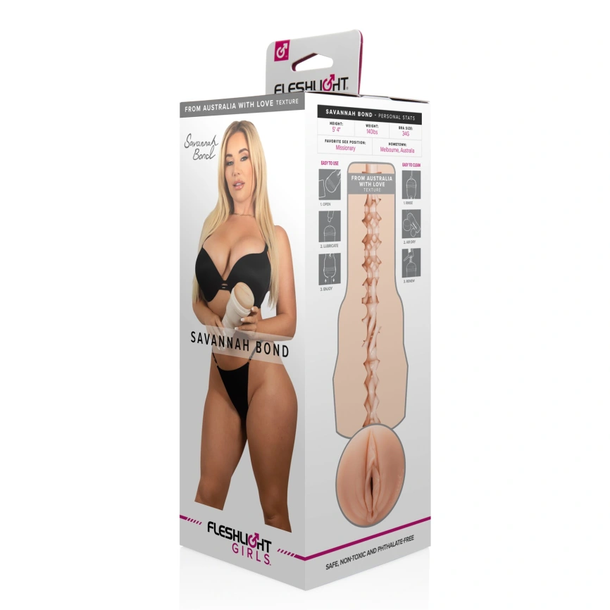 Мастурбатор Fleshlight Girls: Savannah Bond — From Australia With Love, со слепка вульвы фото 5