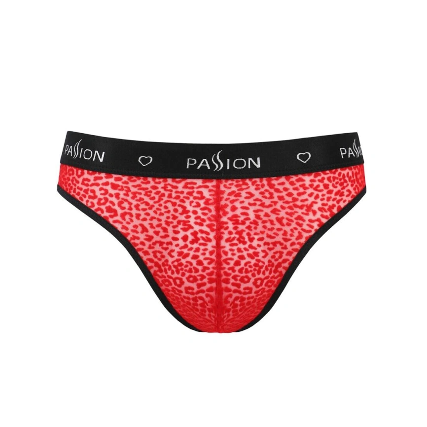 Мужские полупрозрачные трусы Passion 031 SLIP MIKE L/XL Red, под леопард фото 11