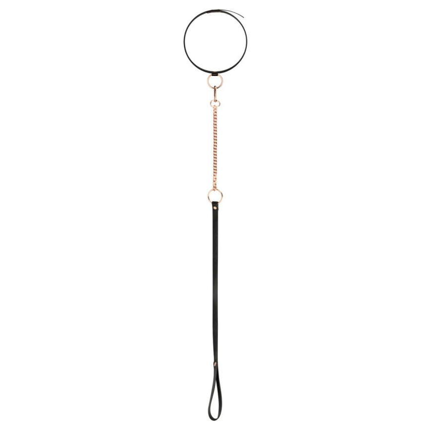 Нашийник з повідцем Rosy Gold - Collar with Leash - Black фото 4