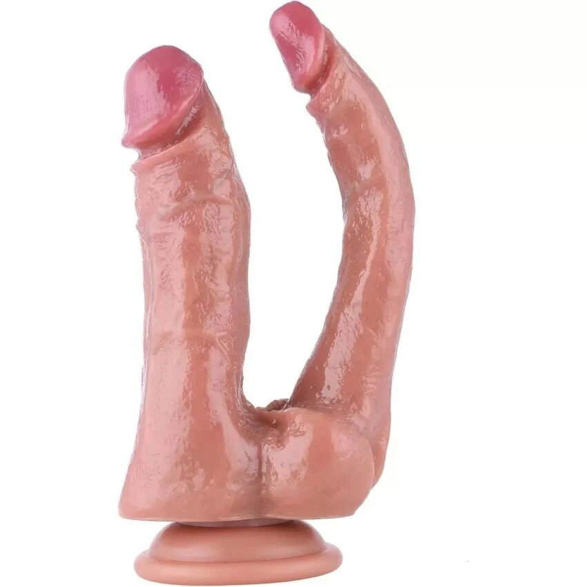 Двойной фаллоимитатор для секс-машин Hismith Double Penetrator, 9.25″, KlicLok и присоска фото 4