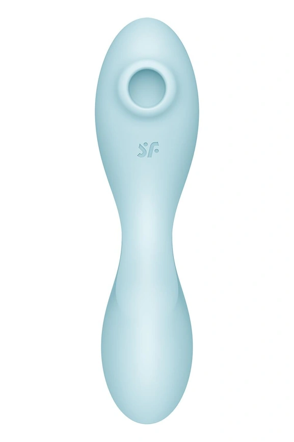 Вакуумный смарт-стимулятор с вибрацией Satisfyer Curvy Trinity 5 (Blue), управление со смартфона фото 2