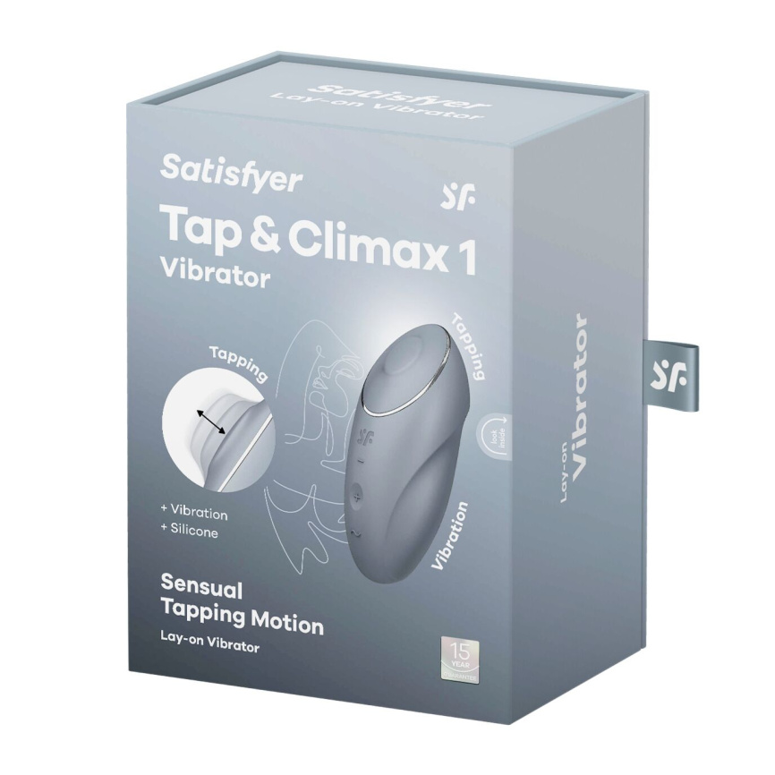 Вібростимулятор-пульсатор Satisfyer Tap & Climax 1 Bluegrey, ефект постукування пальцем, 2 мотори фото 8