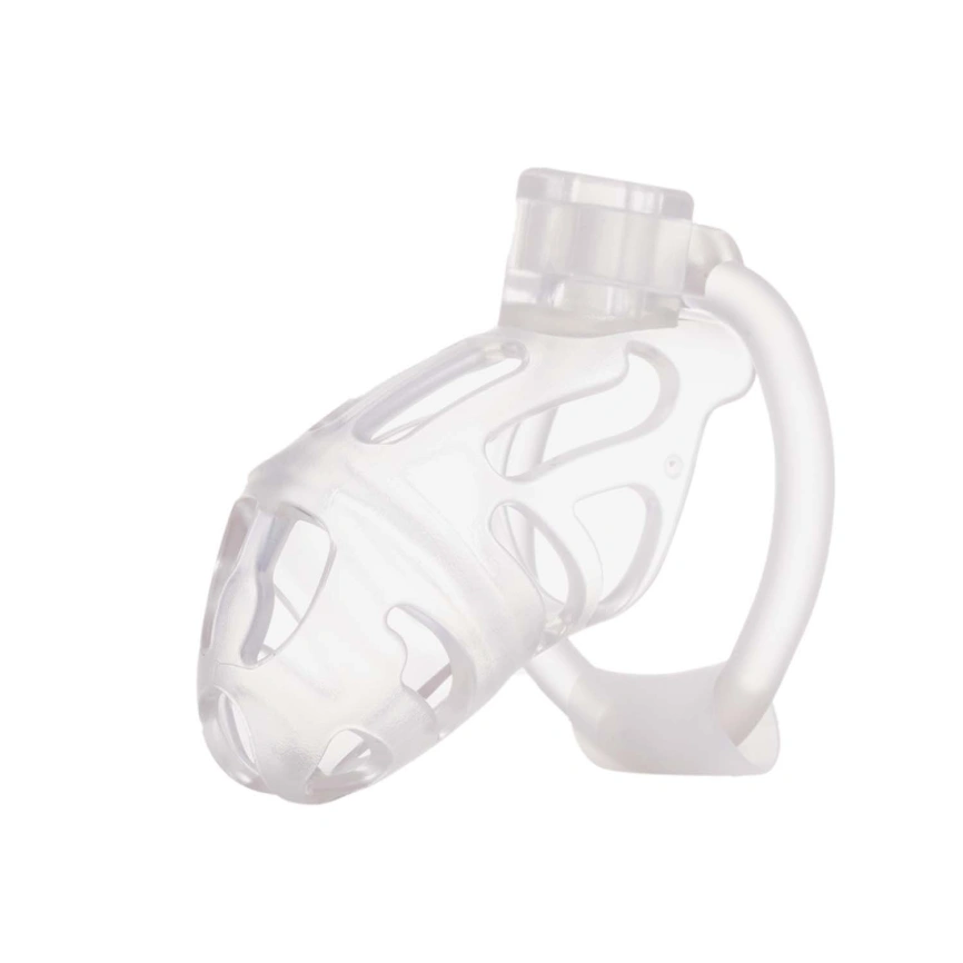Клетка для пениса LOCKINK SEVANDA Plastic Penis Chastity Cage, прозрачная, 3 кольца разных размеров фото 1