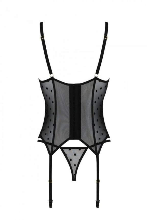 Корсет Passion MARINA CORSET, XXL/XXXL, black, з відкритими чашками фото 4
