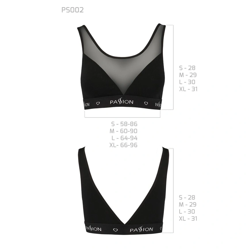 Топ с прозрачной вставкой Passion PS002 TOP M, black фото 13