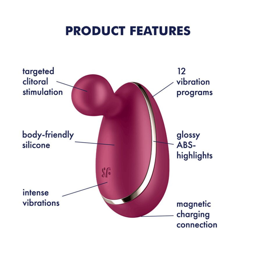 Вібратор для зовнішньої стимуляції Satisfyer Spot On 1 Berry, гнучкий відросток фото 3