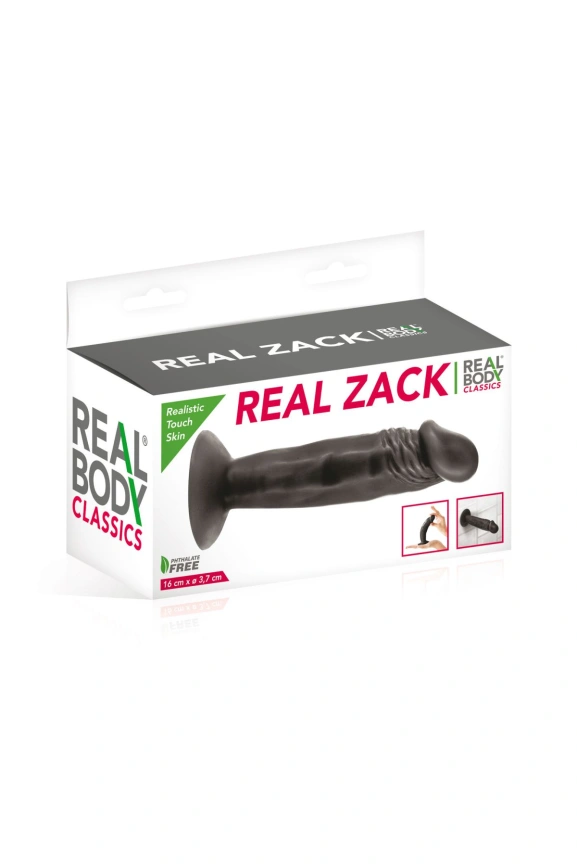 Фаллоимитатор с присоской Real Body - Real Zack Black, TPE, диаметр 3,7см фото 2