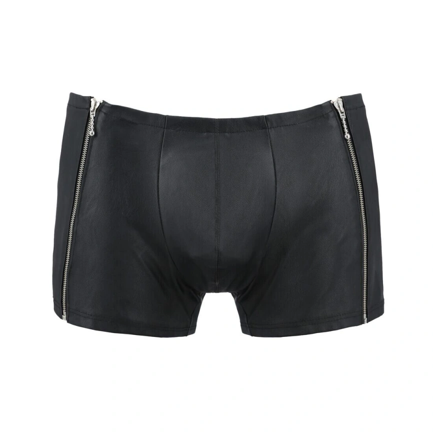 Мужские кожаные боксеры с молниями Passion 049 SHORT MATT S/M Black фото 11