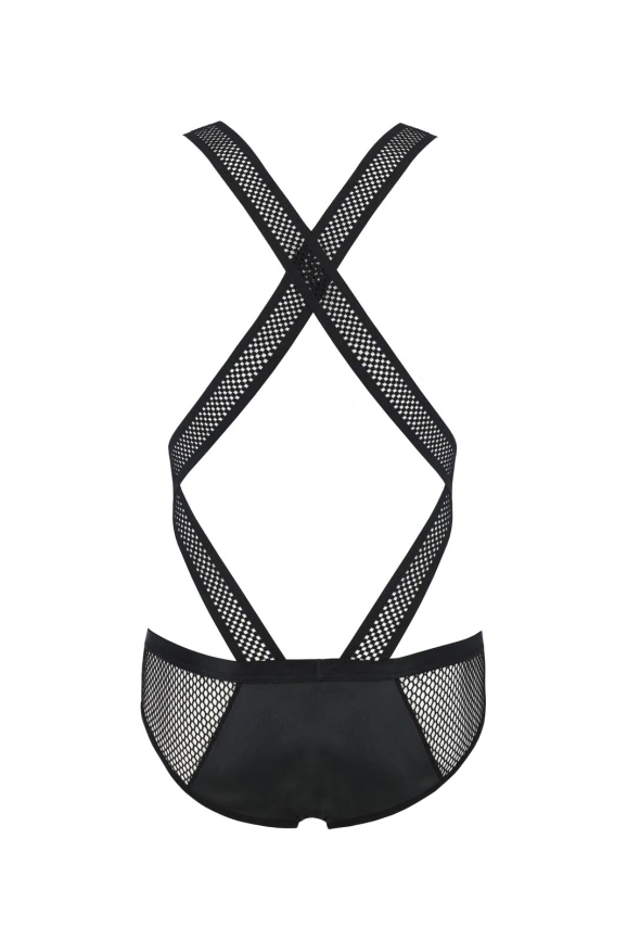 Мужское эротическое сетчатое боди Passion 045 VICTOR L/XL Black, экокожа, сетка фото 4