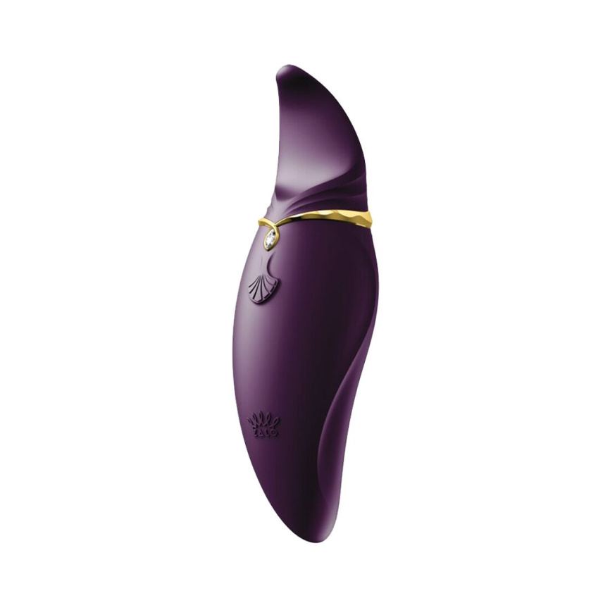 Вібратор 2в1 з язичком Zalo — Hero Twilight Purple, кристал Swarovski фото 1