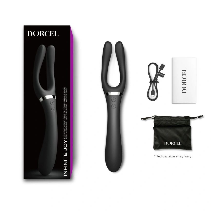 Вибратор-стимулятор Dorcel INFINITE JOY BLACK, многофункциональный, унисекс фото 6