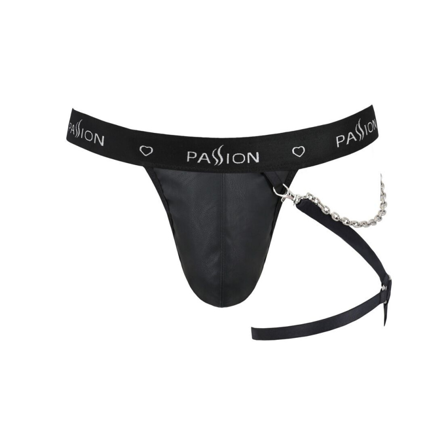 Чоловічі трусики танга з підв’язкою Passion 058 THONG BILL S/M Black фото 11