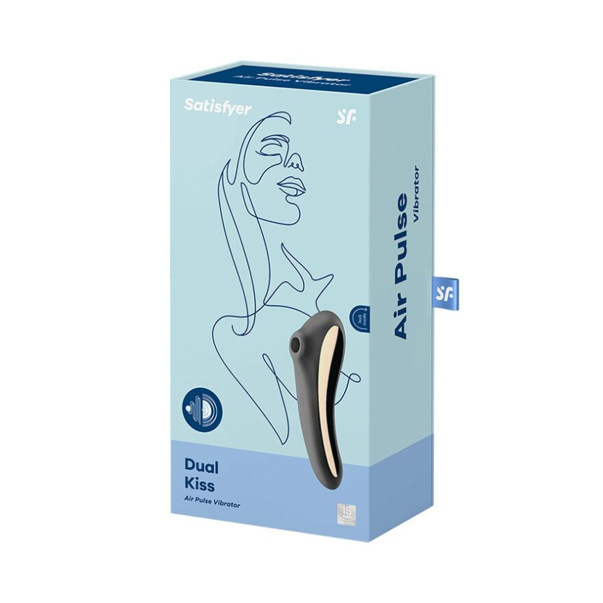 Вакуумний стимулятор з вібрацією Satisfyer Dual Kiss Black фото 5
