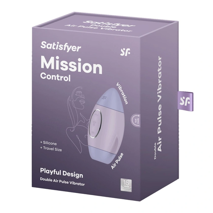 Вакуумный стимулятор с вибрацией Satisfyer Mission Control Violet, 2 независимых мотора фото 6