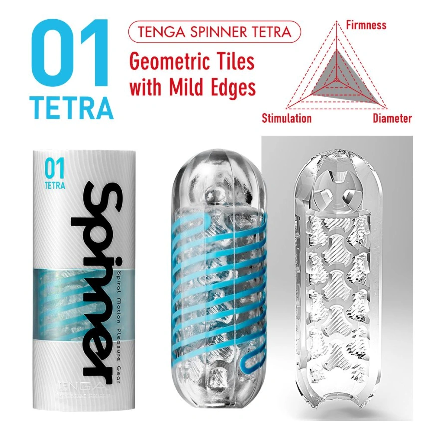 Мастурбатор Tenga Spinner 01 Tetra с упругой стимулирующей спиралью внутри, нежная спираль фото 3