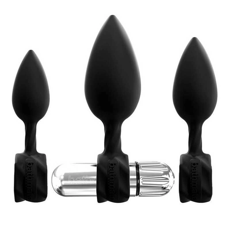 Набор анальных вибропробок Bathmate Anal Training Plugs VIBE, диаметр 2,5см - 3,1см - 3,8см фото 1