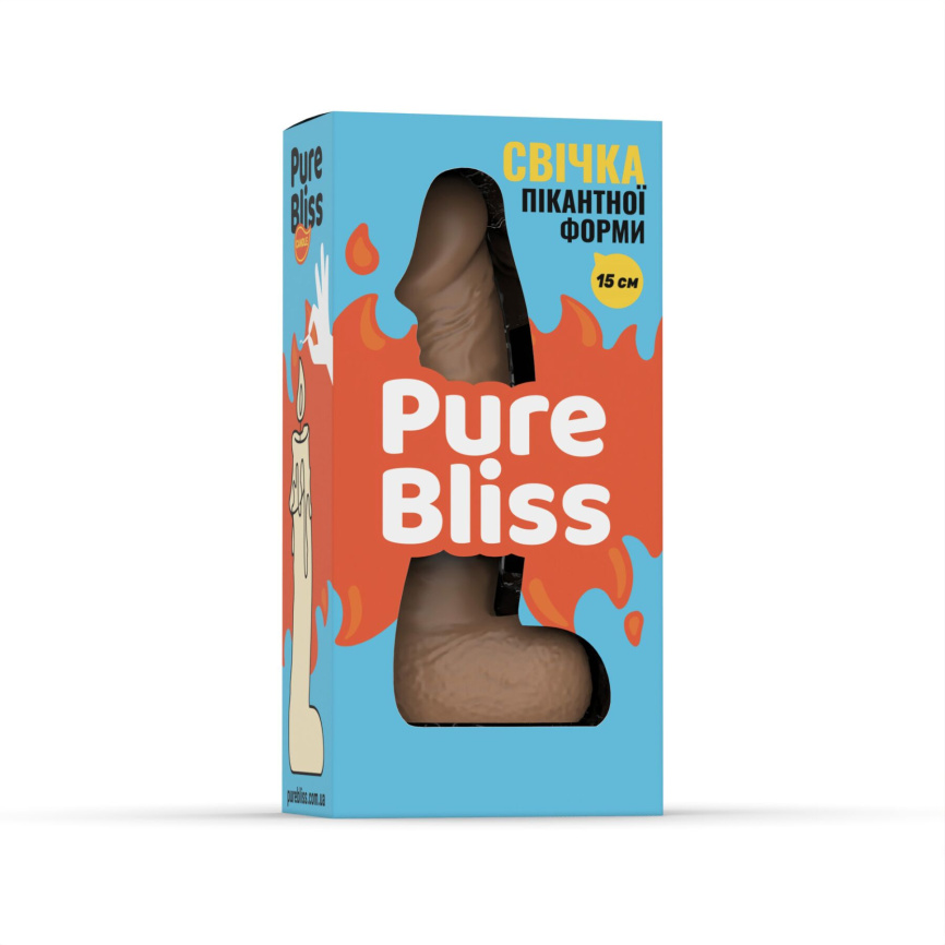 Свічка у вигляді члена Pure Bliss MINI Brown 15 см фото 6
