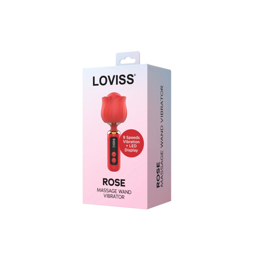 Вібромасажер Loviss Rose Mini Massage Wand Vibrator, головка у вигляді троянди, 9 режимів фото 6
