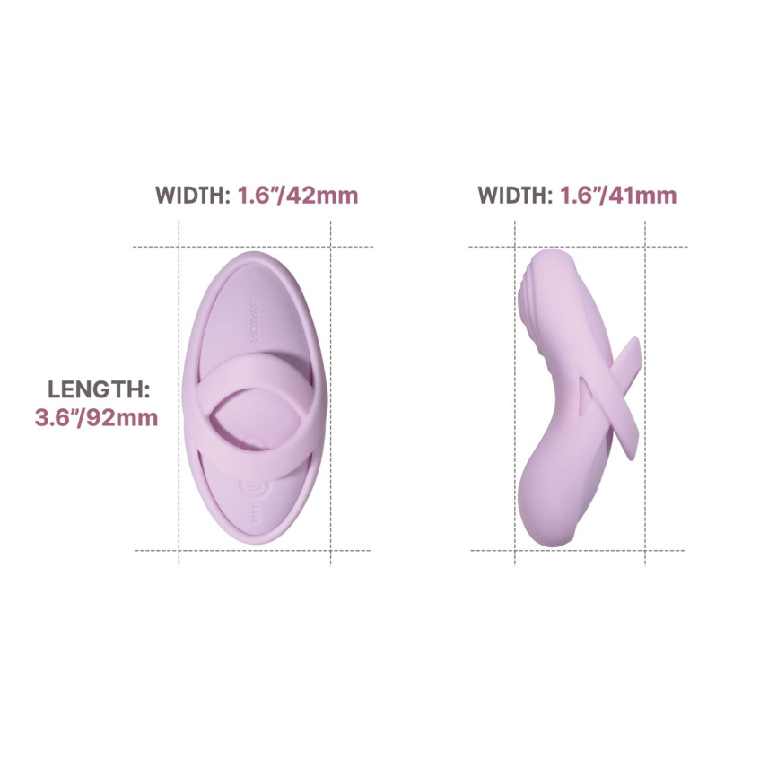 Смарт-вібратор для клітора Svakom Echo 2 Pink Lilac, підігрів до 38 °C, знімна насадка на палець фото 6