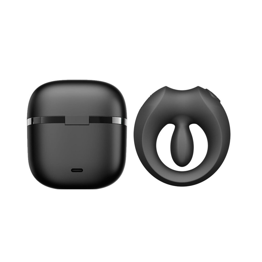 Ерекційне смарт-віброкільце Zalo Apis Obsidian Black, до 4 годин роботи, зарядний кейс фото 34
