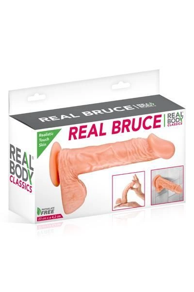 Фаллоимитатор на присоске Real Body — Real Bruce Flesh, TPE, диаметр 4,2 см фото 3