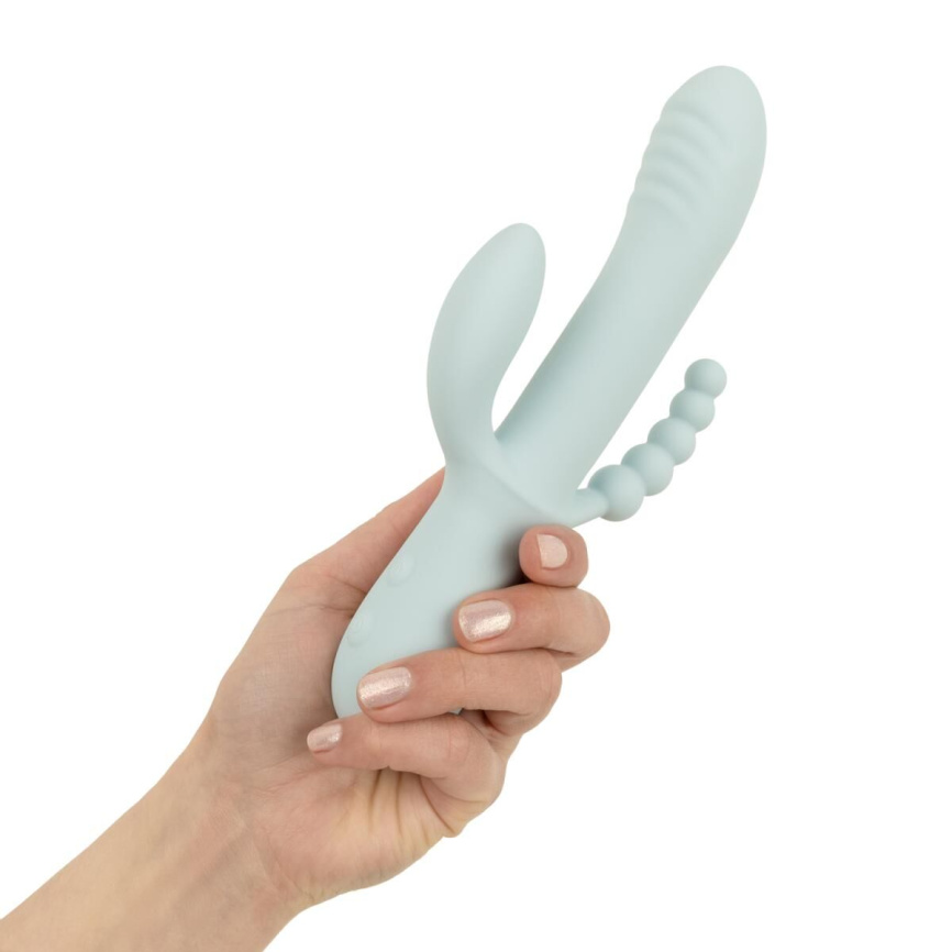 Вібратор-кролик Good Vibes Only - SAGE Triple Stimulation Vibe Soft Silicone - Blue фото 7