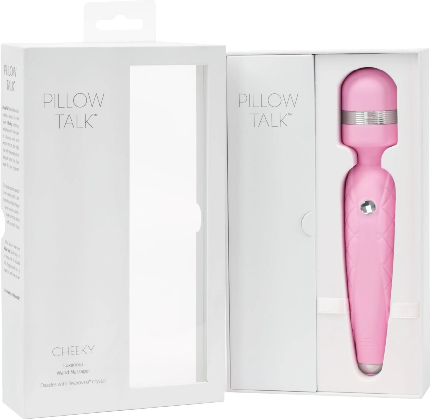 Роскошный вибромассажер PILLOW TALK - Cheeky Pink с кристаллом Swarovsky, плавное повышение мощности фото 10