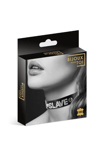 Чокер со стразами Bijoux Pour Toi - SLAVE, натуральная кожа фото 3