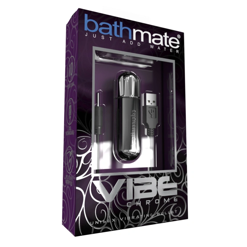 Вибропуля Bathmate Vibe Bullet Chrome, глубокая мощная вибрация фото 3