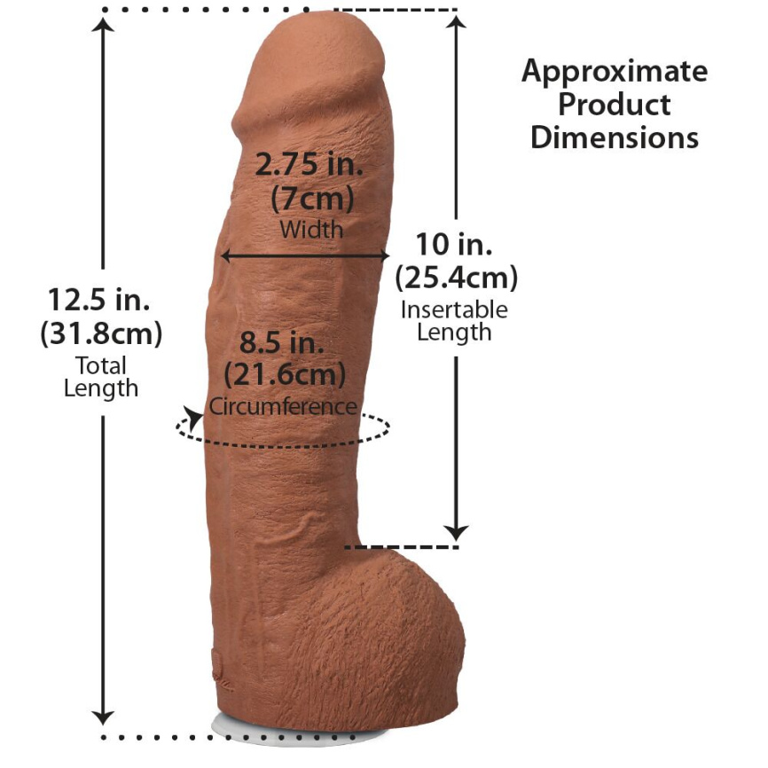 Фалоімітатор Doc Johnson The Realistic Cock ULTRASKYN - 12 Inch Hung with Balls Caramel фото 5