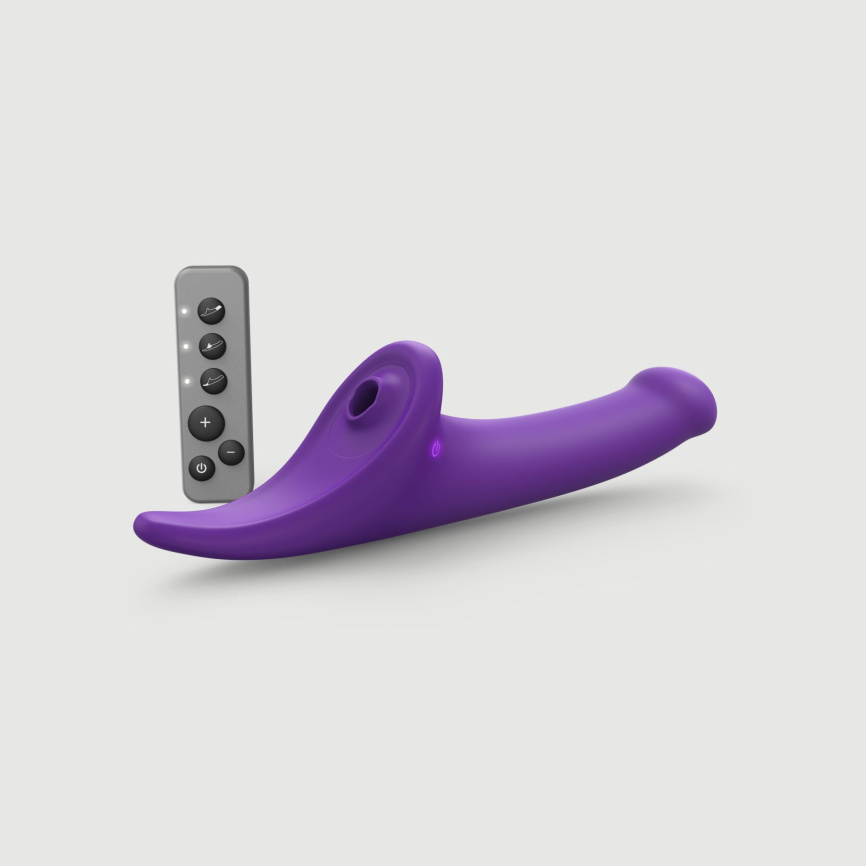 Вібронасадка для страпону з вакуумною стимуляцією Strap-On-Me Multi Orgasm Dildo L Purple фото 1