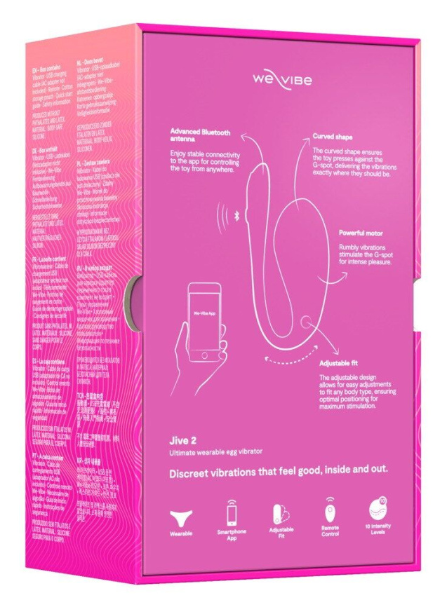 Смарт-віброяйце We-Vibe Jive 2 Electric Pink, пульт ДК, до 4 годин роботи фото 13