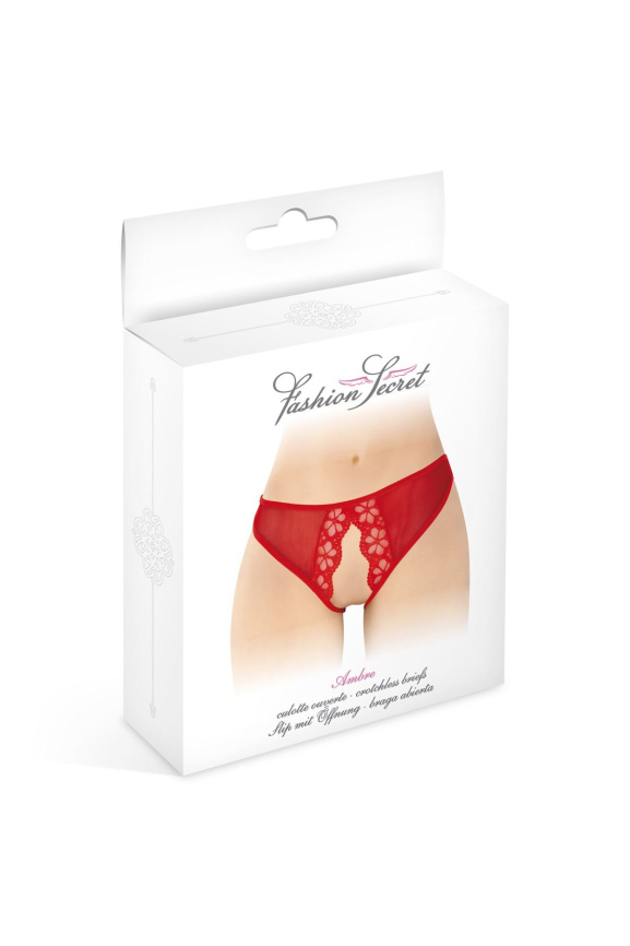 Трусики з відкритим доступом Fashion Secret Ambre Red, сітка фото 3