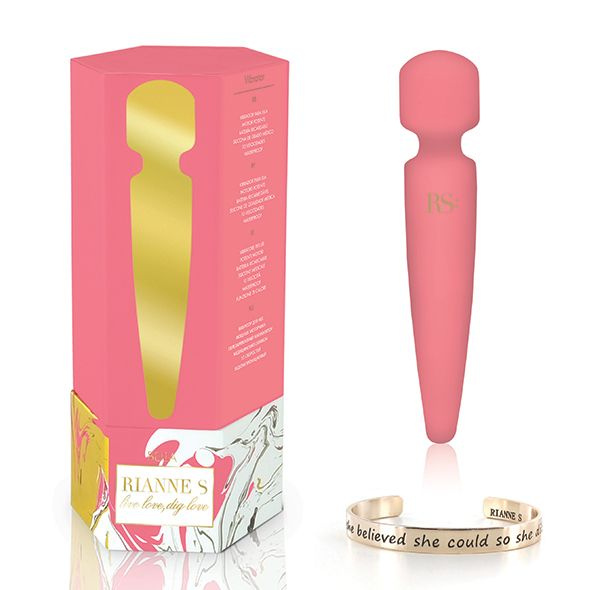Вібромасажер Rianne S: Bella Mini Wand Coral, 10 режимів роботи, медичний силікон, подарункове паков фото 6