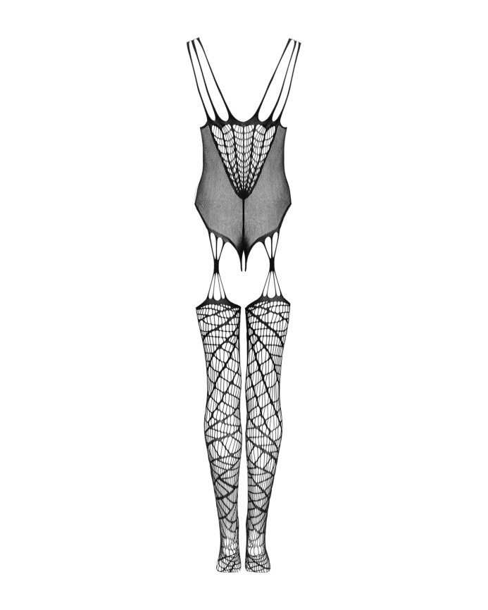Ажурний бодістокінг під павутину Obsessive Bodystocking G325 black S/M/L, чорний, комбінезон фото 6