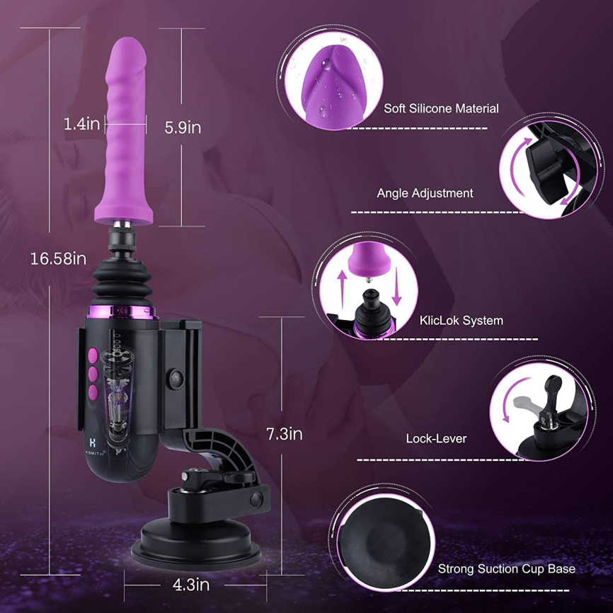 Міні секс-машина Hismith Mini Capsule Sex-Machine with Strong Suction Cup  (м'ята паковання!!!) фото 14