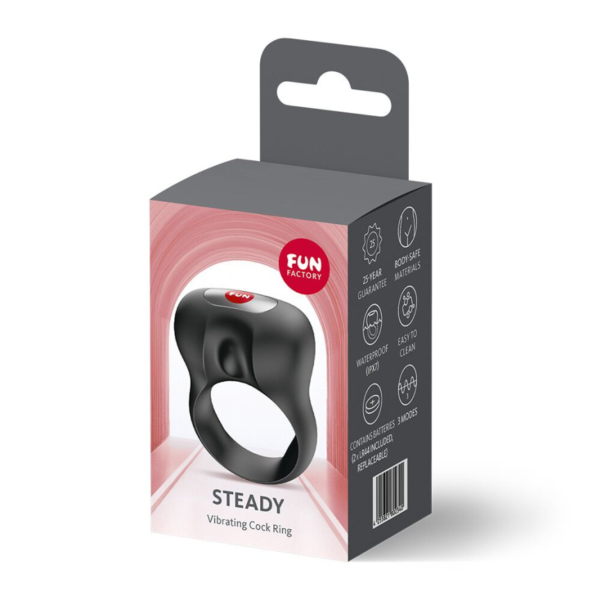 Ерекційне віброкільце Fun Factory Steady Black фото 5