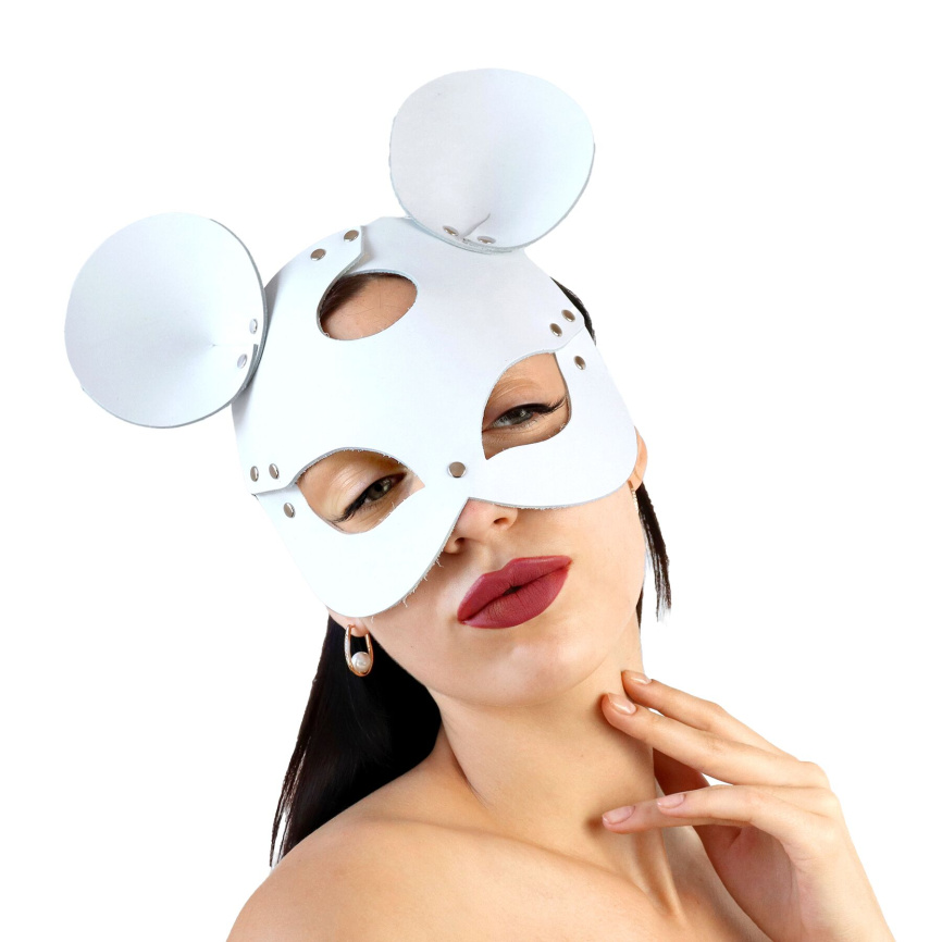 Шкіряна маска мишки Art of Sex - Mouse Mask, колір Білий фото 1