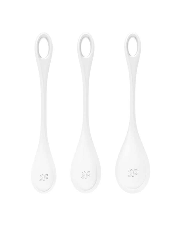 Набор йони бусин Satisfyer Yoni Power 1 White, диаметр 2-2,5-3см, вес 22-46-74гр фото 1